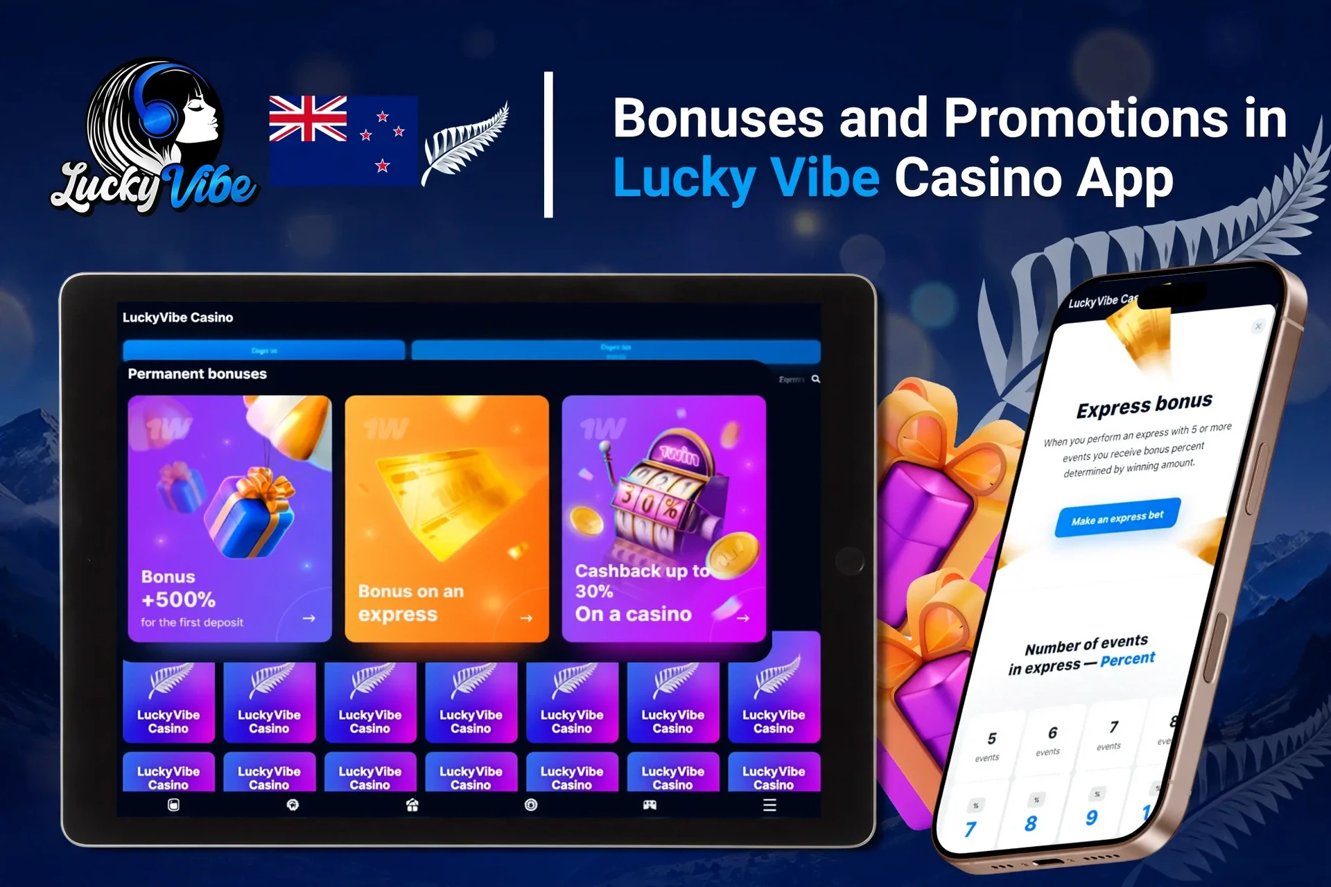 Registration process on the Lucky Vibe Casino mobile app with social login options
