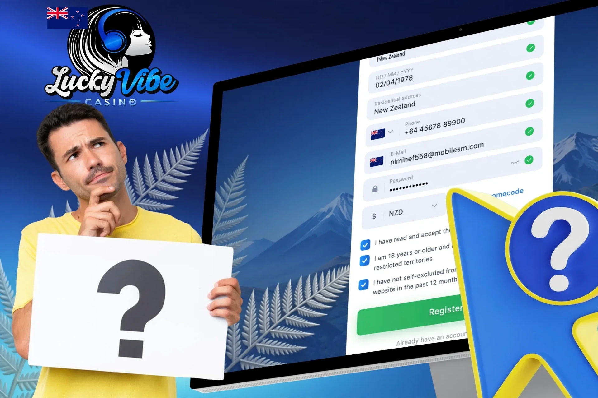 Step-by-step description of the registration process on the website or app