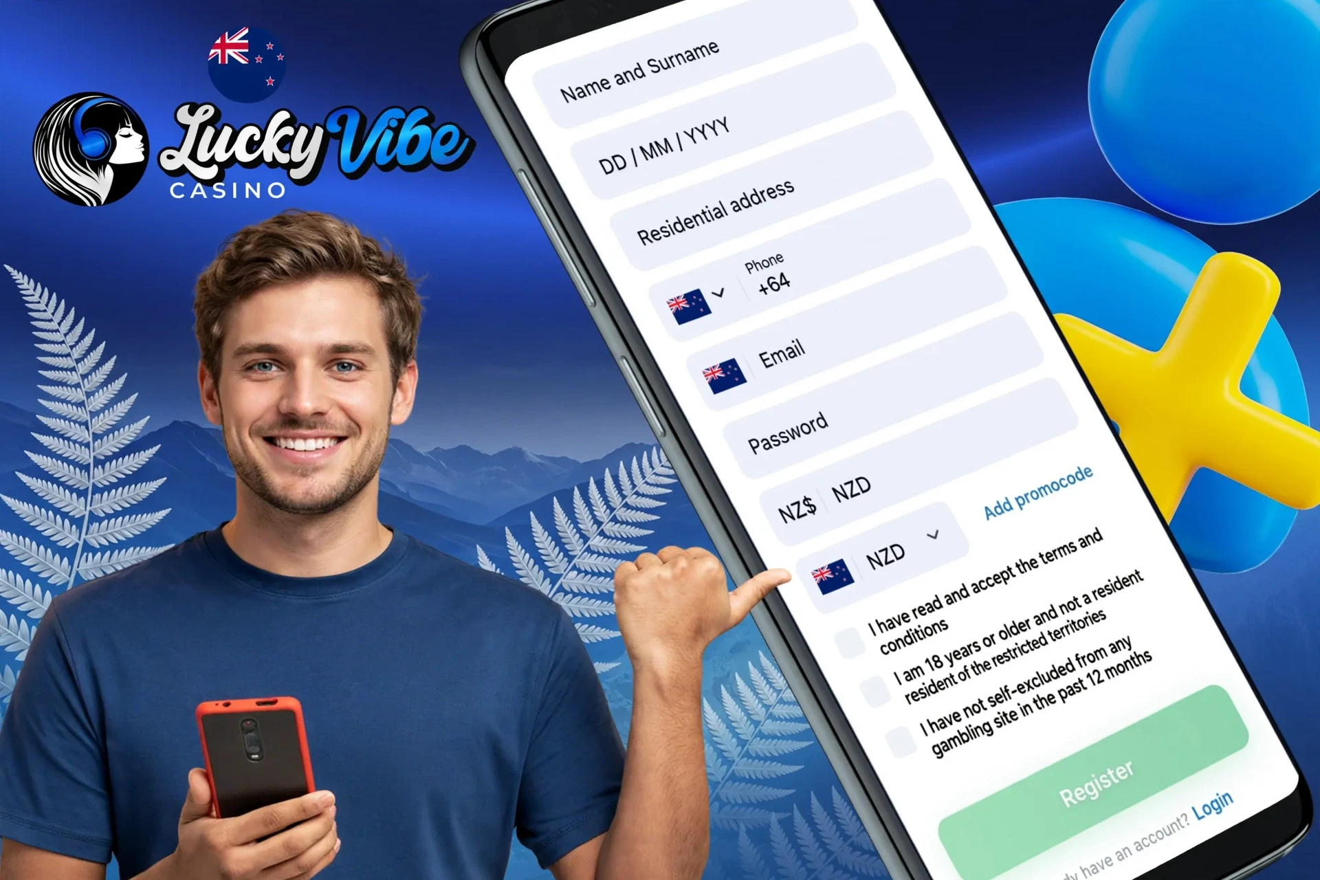 Information about the registration process using the mobile application